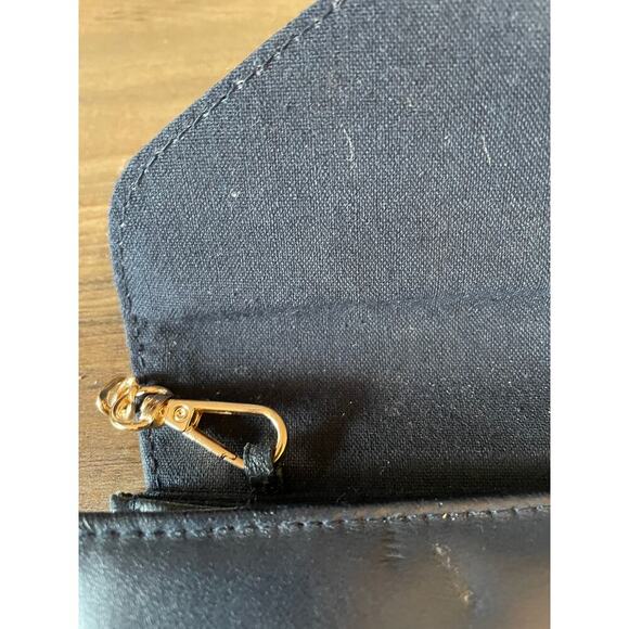 6/$25 Vintage Navy and Gold Faux Leather Convertible Crossbody - Picture 3 of 6